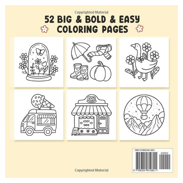 "Stress Relief" Coloring Book: Cozy Space Coloring by Coco Wyo (52 Pages)