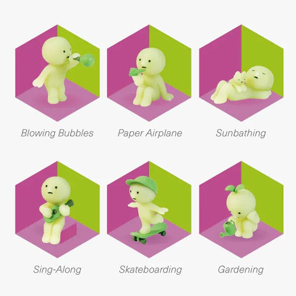 Smiski Sunday Series Collectible Glow in the Dark Figurine Blind Box (1pc) Simple Smiski 