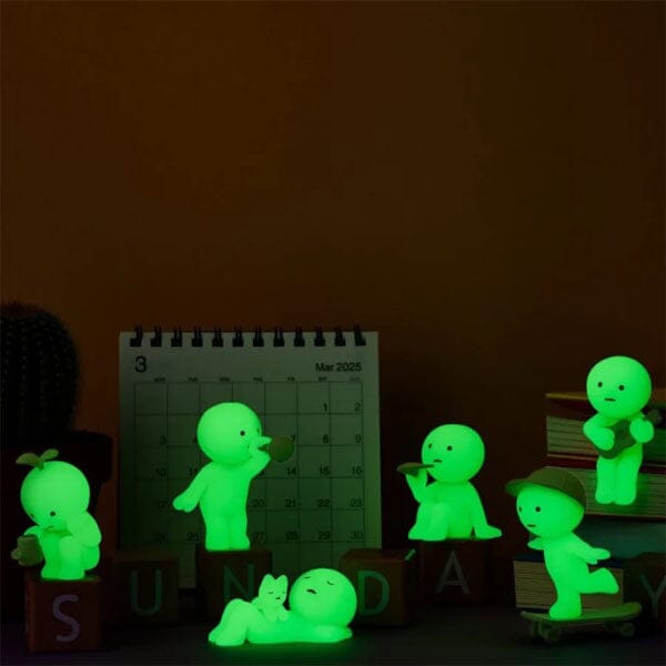 Smiski Sunday Series Collectible Glow in the Dark Figurine Blind Box (1pc) Simple Smiski 