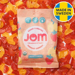 JOM Gourmet Gummies: Strawberry & Peach (3.5 oz) Made in Sweden Simple JOM 