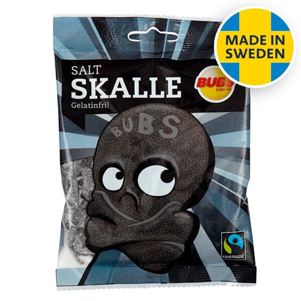 BUBS Godis: Salty Skalle Liquorice Skulls Candy (90g) Made in Sweden Simple BUBS 