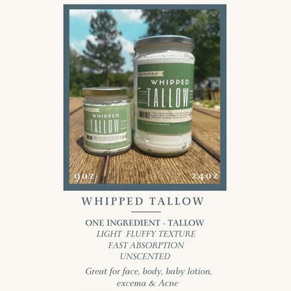 Lady May Tallow All-Natural Unscented Whipped Tallow Skin Cream (16oz) Simple Showcase 