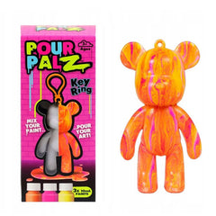 Pour Palz DIY Teddy Bear Keychain Paint Pour Kit (Color Ships Assorted)