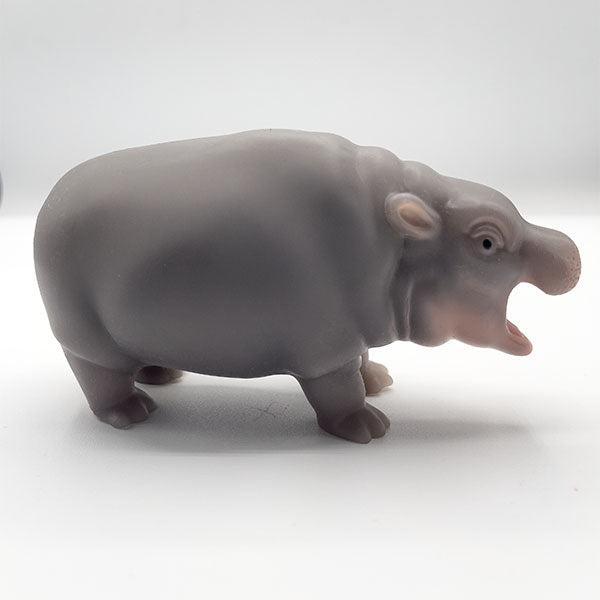 True Heart Treasures Silicone Reborn Animals: Mini Hippo Newborn Baby (Includes Bed & Bottle)