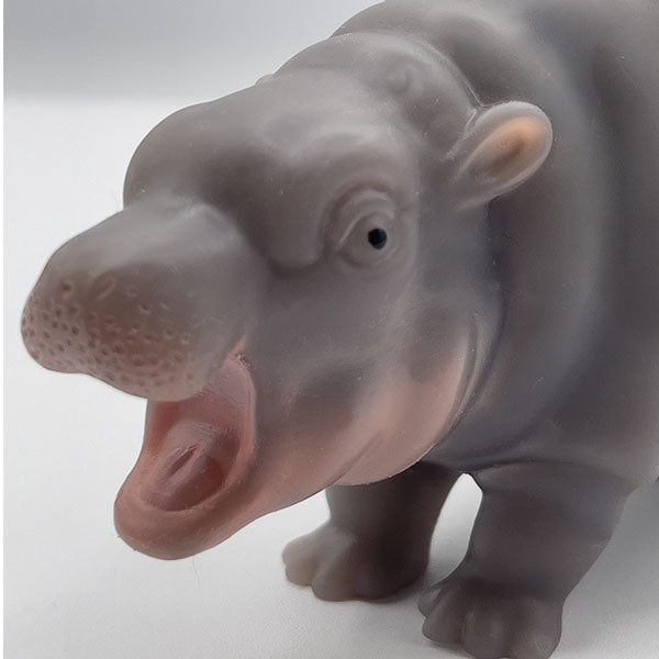 True Heart Treasures Silicone Reborn Animals: Mini Hippo Newborn Baby (Includes Bed & Bottle)