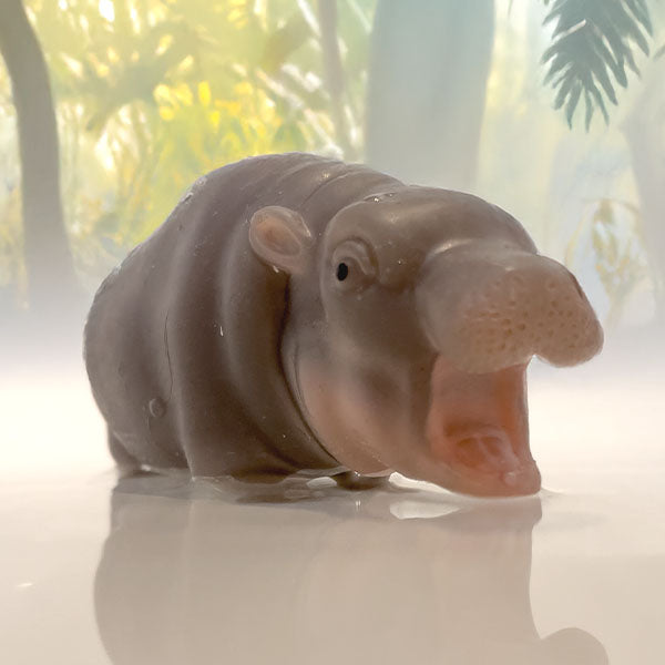 True Heart Treasures Silicone Reborn Animals: Mini Hippo Newborn Baby (Includes Bed & Bottle)