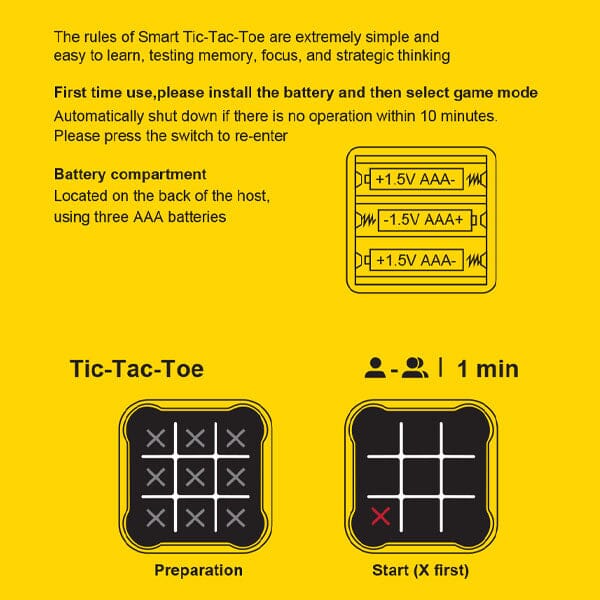 Tic Tap Go! Electronic Touchscreen Tic-Tac-Toe Game Simple Exclusive 