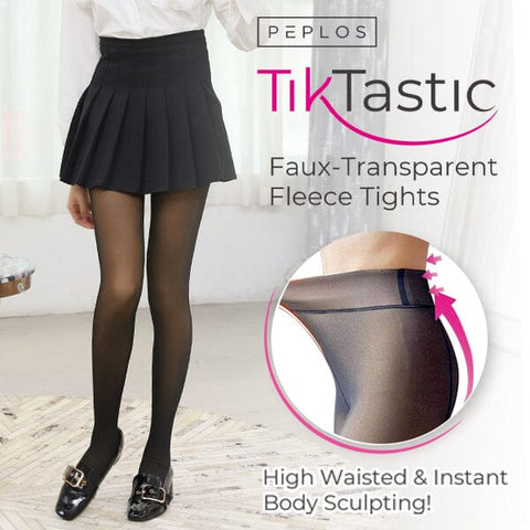 Peplos Tiktastic Faux-Transparent Fleece Tights (Multiple Colors)