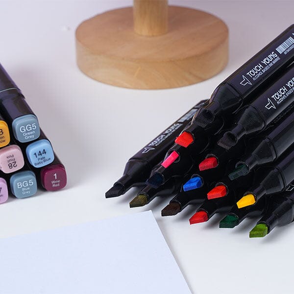 TouchHero Double-Sided Alcohol Based Markers (24 Pack) 1mm & 6mm Tips Simple Studio Art 