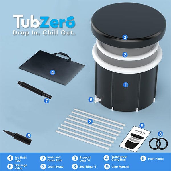 TubZero 2.5ft Tall Inflatable Ice Plunge Tub Simple Exclusive 
