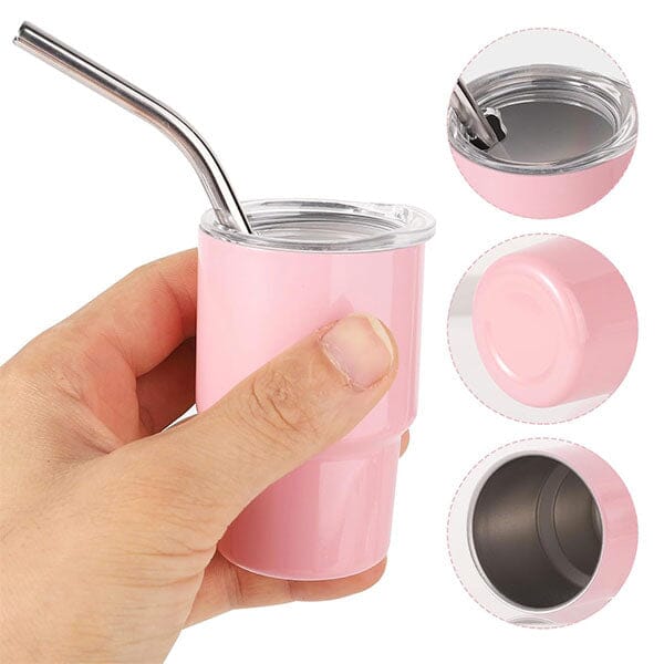 HydriEase Mini 3oz Vacuum Insulated Tumbler Shot Glass Cups With Straws (4pk) Preorder Showcase 