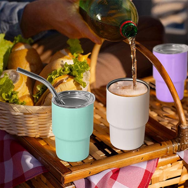 HydriEase Mini 3oz Vacuum Insulated Tumbler Shot Glass Cups With Straws (4pk) Preorder Showcase 