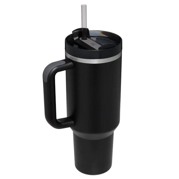 HydriEase 40oz Vacuum Insulated Tumbler Cup With Handle & Straw (NEW Colors!) Preorder Showcase Black (Pre-Order: Ships April) 