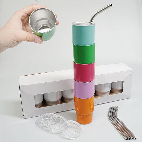 HydriEase Mini 3oz Vacuum Insulated Tumbler Shot Glass Cups With Straws (4pk) Preorder Showcase 