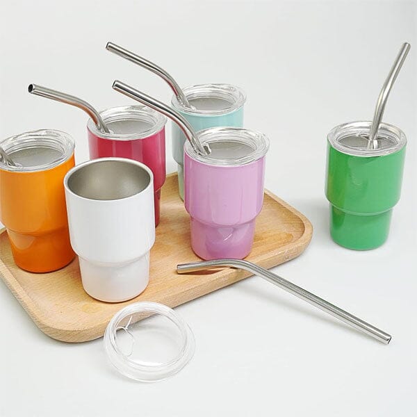 HydriEase Mini 3oz Vacuum Insulated Tumbler Shot Glass Cups With Straws (4pk) Preorder Showcase 