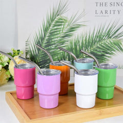 HydriEase Mini 3oz Vacuum Insulated Tumbler Shot Glass Cups With Straws (4pk) Preorder Showcase 