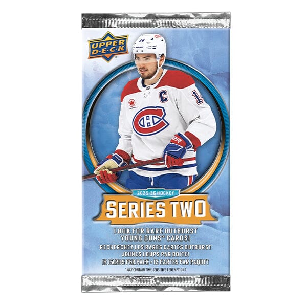 Upper Deck NHL Trading Card Pack Series Two 2025-26 (1 Pack of 12 Cards) Simple Upper Deck