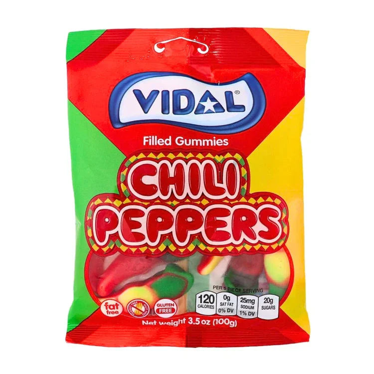 Vidal Spicy Chili Peppers Filled Gummies - 3.5oz Simple Exclusive 