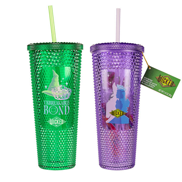 Wicked 24oz Diamond Drink Tumbler Cup Filled w/ Candy (88g) Style Ships Assorted