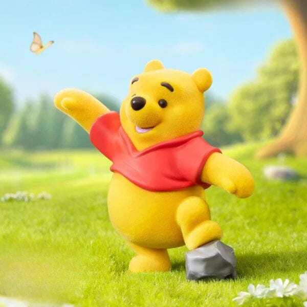 52TOYS Disney Winnie The Pooh Carefree Series Flocked Figurine Blind Box (1pc) Simple Disney 