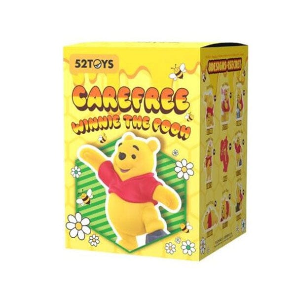 52TOYS Disney Winnie The Pooh Carefree Series Flocked Figurine Blind Box (1pc) Simple Disney 