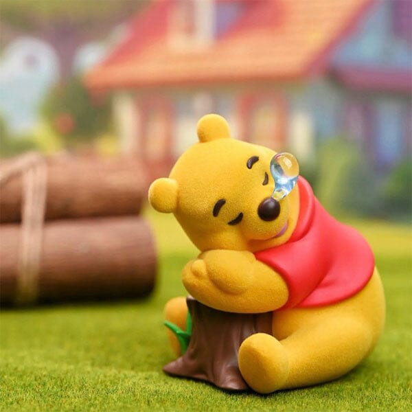52TOYS Disney Winnie The Pooh Carefree Series Flocked Figurine Blind Box (1pc) Simple Disney 