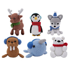 The LOOP Brigade: Mystery Winter Animals DIY Crochet Plush Toy Complete Kit For Beginners Blind Bag