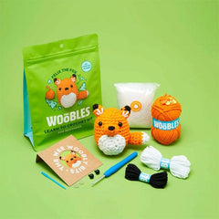 Woobles DIY Mini Crochet Plush Toy Complete Kit (Multiple Styles) Simple Showcase Felix the Fox 