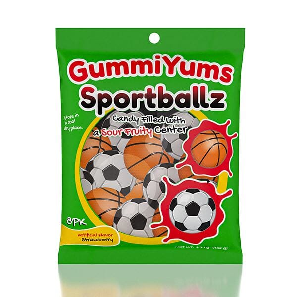 GummiYums! EyeBallz & SportBallz (8pc) | Marshmallow Candy W/ Sour Fruity Centre | Ships Nov Preorder Showcase GummiYums! SportBallz (8pk) 