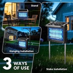 Zapperella 3-in-1 LED Solar Powered Bug Zapper