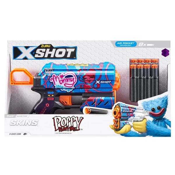 ZURU™ XSHOT Skins Flux Blaster: Poppy Playtime Edition (Includes 8 Darts) Mystery Skin Ships Assorted Simple Showcase 