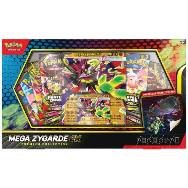 Pokémon TCG: Mega Zygarde ex Premium Collection Box (8 Booster Packs + 2 Bonus Promo Cards) Simple Pokémon