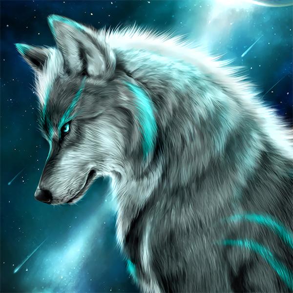 Fantasy Blue Wolf - Diamond Paintings 