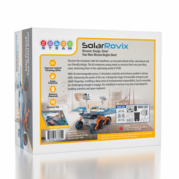 SolarRovix (46pc) | DIY Solar Mars Rover Robot Building Kit Simple Showcase 