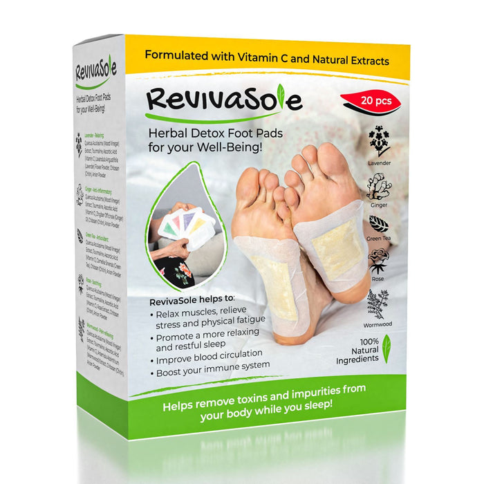 RevivaSole Herbal Detox Foot Pads (20pc) | As Seen On TikTok Simple Showcase 