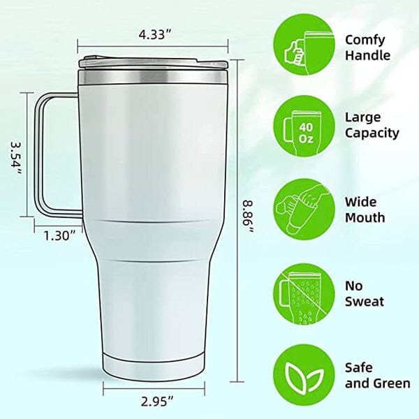 HydriEase: Insulated Cup With Handle | As Seen on TikTok! Simple Showcase 