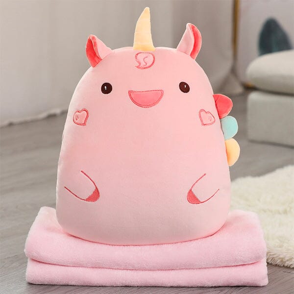 3in1 Cute Animal Pillow Travel Blanket Folding Cushion Stuffed Toy Hand  Warmer