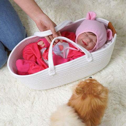 Reborn Dolls Cuddles & Snuggles Cotton Carry Basket