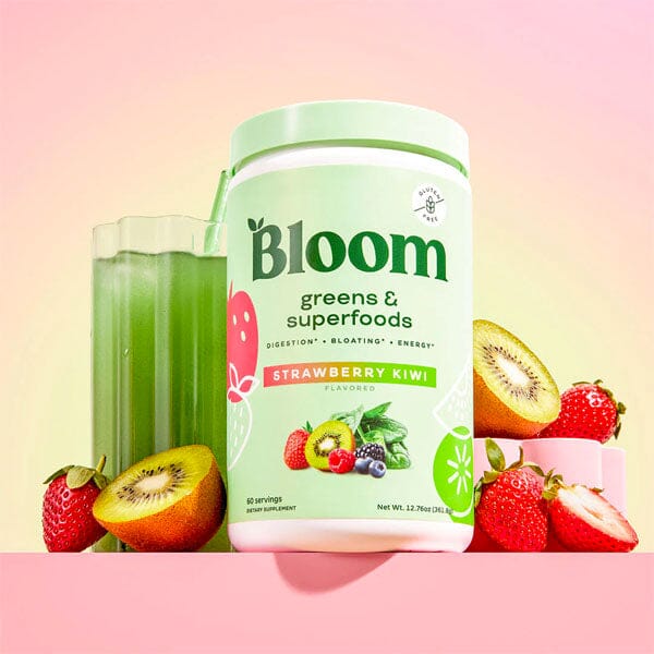 Bloom Greens & Superfoods™ Powdered Supplement For Gut Health (Multiple Flavors) Pre-Order Preorder Showcase Strawberry Kiwi (60ct - 5.3oz/150g) 