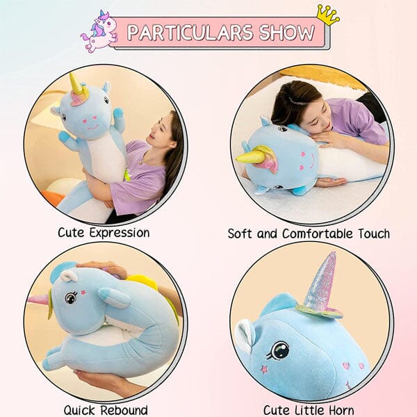 Plush Body Pillow Toy Styles (3FT Long!) | Blue Unicorn | Ships Early May Preorder Showcase 