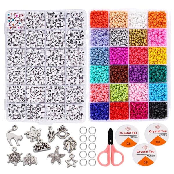 Amazon.com: SJZWSD Friendship Bracelet Kit - 13000pcs Polymer Clay & Glass  Seed Beads, 48 Colors, 6mm Heishi & 416 Letters Beads for Bracelet Making &  Friendship Bead Creations : Arts, Crafts & Sewing