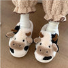 Cartoon Cow Plush Slippers | As Seen On Social
