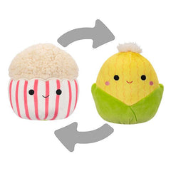 Squishmallows Flip-A-Mallows 5" Reversible Plush Toy | Conrad the Corn Cob & Arnel the Popcorn Simple Showcase 