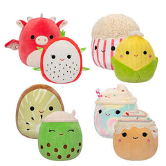 Squishmallows Flip-A-Mallows 5" Reversible Plush Toy | Delita the Dragonfruit & Baiden the Dragon Simple Showcase 