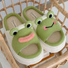 Frog Shhhandals Slippers | Unisex Linen Waffle Knit Plush Animal Slides | Multiple Sizes