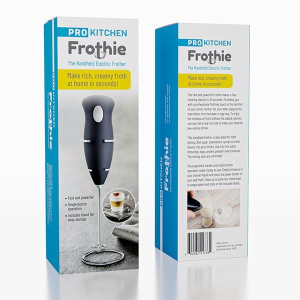 Milk Frother White - Coffee Frother Handheld with Electric Whisk - 19000  rpm - Book Recipes and Stainless Steel Stand Included - Hand Mixer Electric