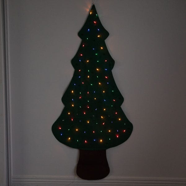 The FunkyFir Tree | 63" Pre-Lit LED Felt Christmas Tree Wall Hanger (Includes Ornaments!) | Pre-Order Preorder Showcase 