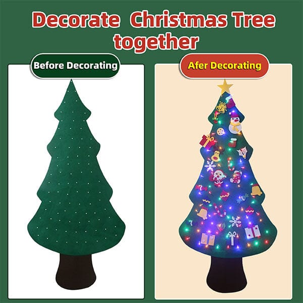 The FunkyFir Tree | 63" Pre-Lit LED Felt Christmas Tree Wall Decal (Includes Ornaments!) | Pre-Order Preorder Showcase 