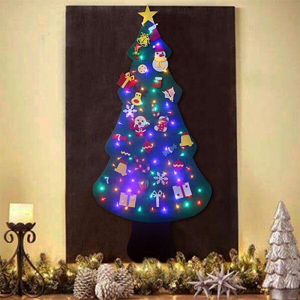 The FunkyFir Tree | 63" Pre-Lit LED Felt Christmas Tree Wall Decal (Includes Ornaments!) | Pre-Order Preorder Showcase 