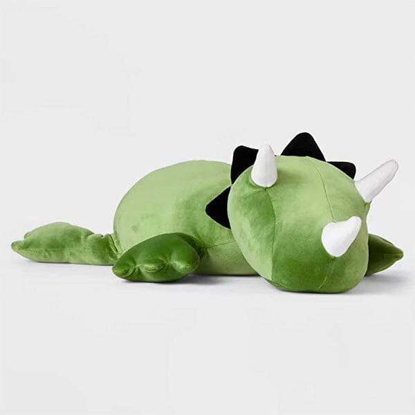 Weighted Plushies | Original Pink or Green Dinosaur | As Seen On Social! Simple Showcase Green Triceratops 